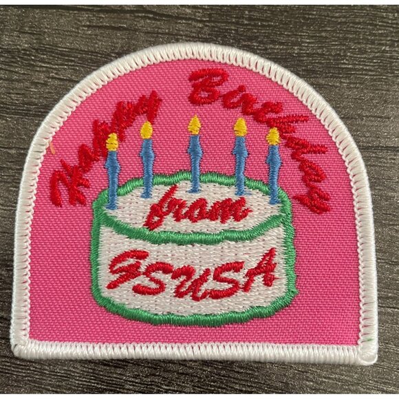 Girl Scouts HAPPY BIRTHDAY FROM GSUSA Birthday Cake & Candles Patch - Picture 6 of 6